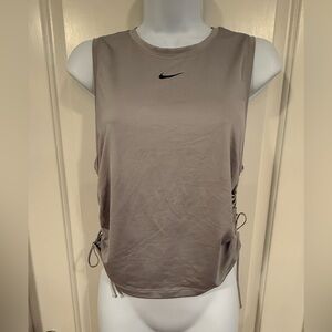 Nike Dri-Fit Women's grey Sleeveless Drawstring Tank Top